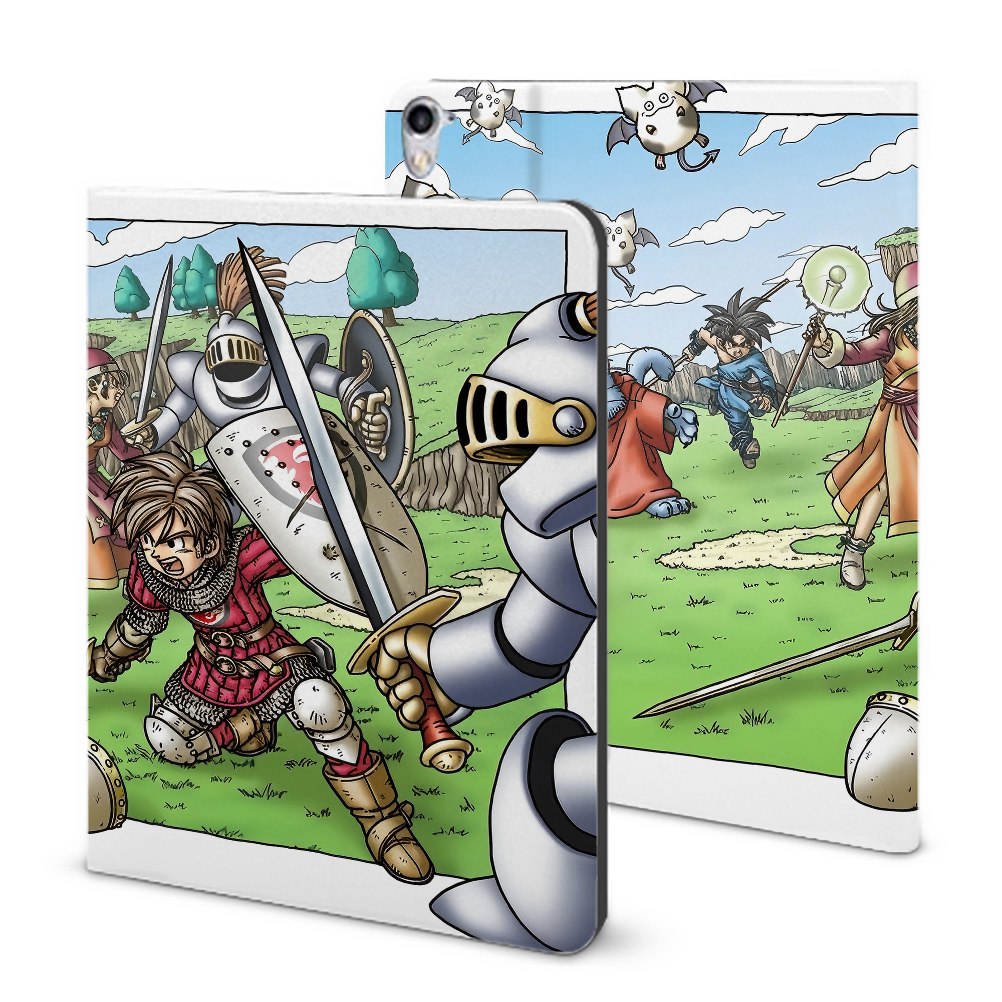 （画像用） ドラゴンクエスト Doragon Kuesuto Dragon Quest IPad ケース ブック型 PUレザー TPU 耐衝撃 軽量 薄型 ペン収納なし 全面保護 IPad 各モデル対応